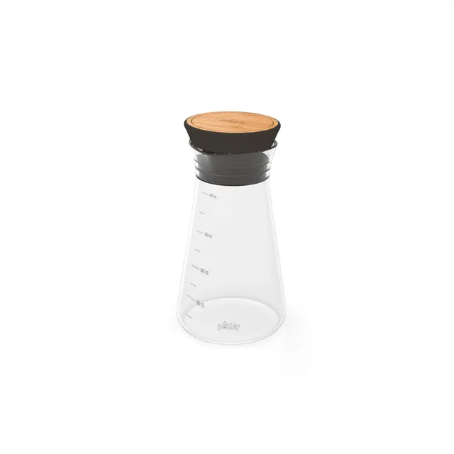 pebbly-shaker-vinaigrette-en-verre-et-bambou-naturel-450-ml-gradu-pour-conserver image 1