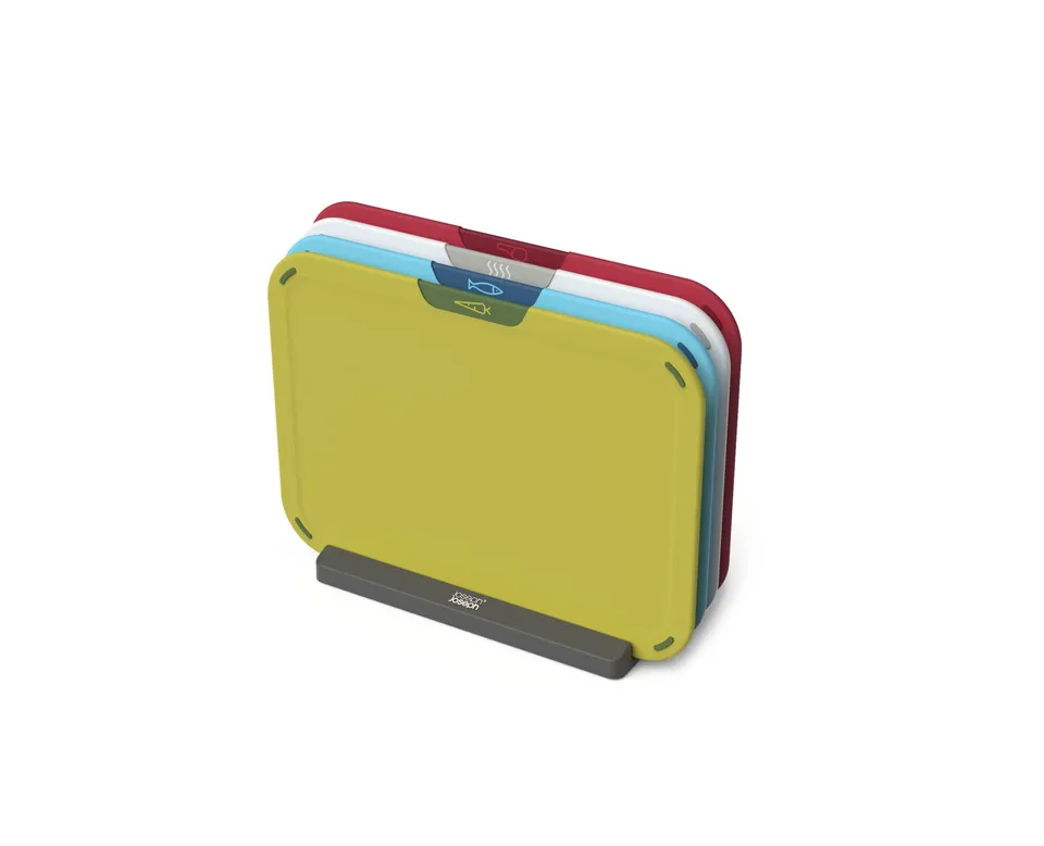 joseph-joseph-duo-icon-lot-de-4-planches-d-couper-code-couleur-avec-support-de-r image 1