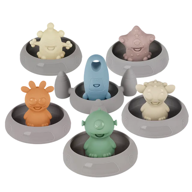 jouets-de-bain-alien-explorers-en-silicone-haakaa-5-pi-ces-vaisseau image 1