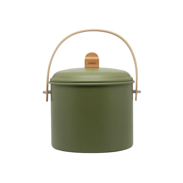 seau-compost-d-int-rieur-pebbly-en-acier-et-bambou-7-l-avec-filtre-charbon-vert- image 1