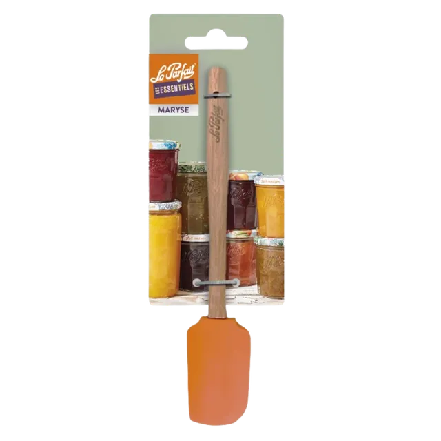 le-parfait-maryse-spatule-en-silicone-orange-avec-manche-en-bois-de-h-tre-26-5-c image 1