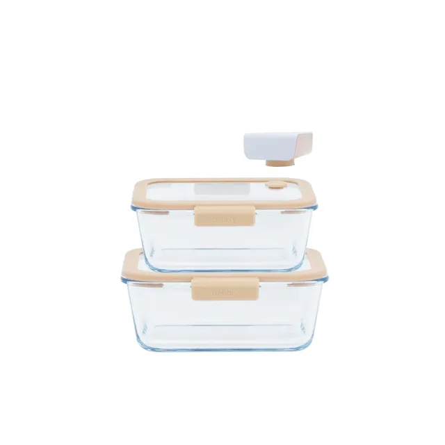 pebbly-coffret-de-conservation-sous-vide-2-bo-tes-en-verre-et-pompe-usb-c image 1