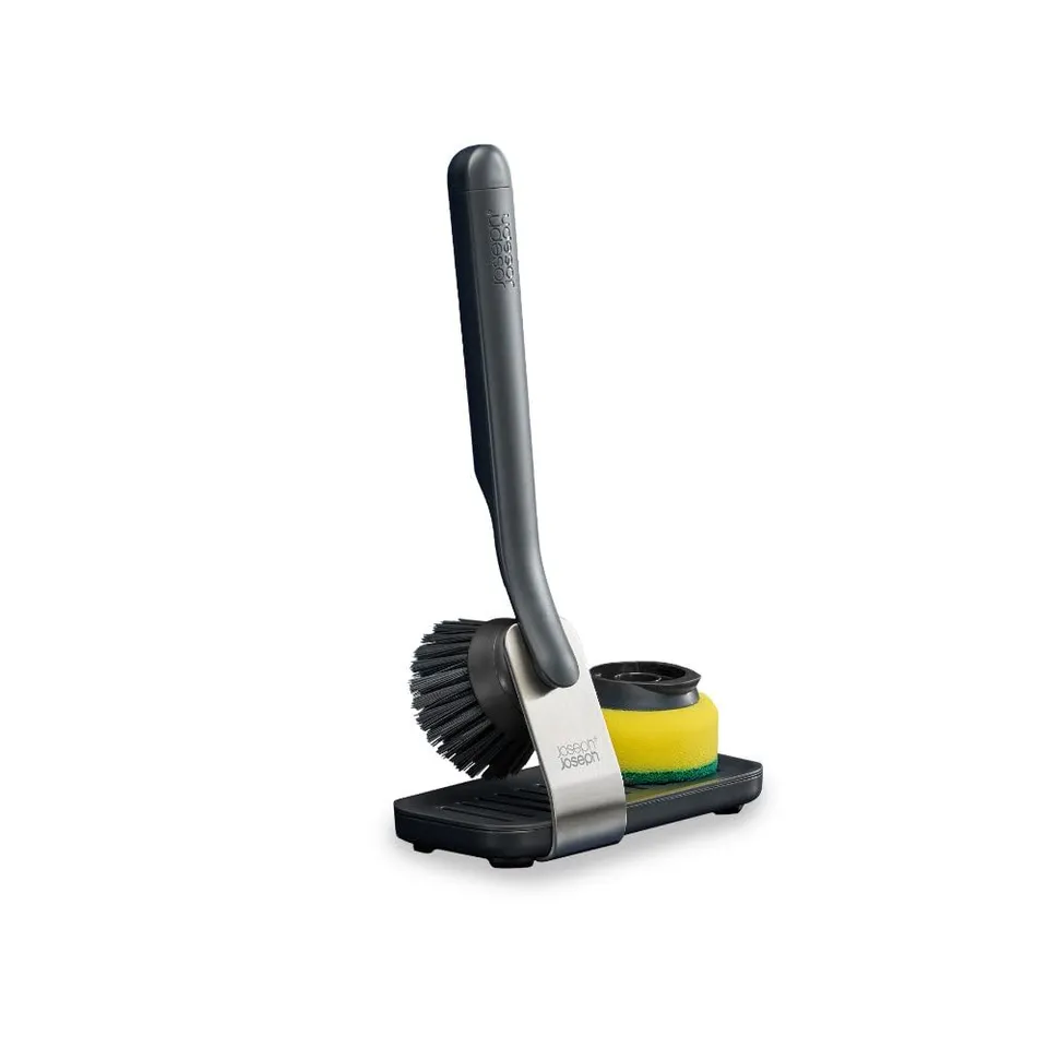 joseph-joseph-sinktech-set-brosse-vaisselle-et-ponge-avec-support-en-acier-inoxy image 1