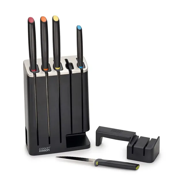 joseph-joseph-elevate-slimblock-bloc-de-couteaux-5-pi-ces-avec-aiguiseur-c-ramiq image 1