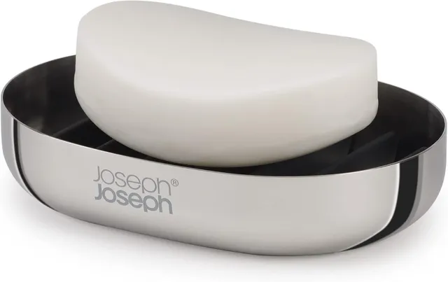 joseph-joseph-easystore-luxe-porte-savon-en-acier-inoxydable-avec-gouttoir image 1