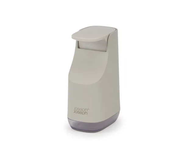 joseph-joseph-distributeur-de-savon-compact-anti-goutte-rechargeable-cru-beige image 1