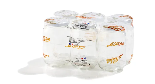 le-parfait-lot-de-6-pots-miel-avec-couvercles-m-talliques-gaufr-s image 1