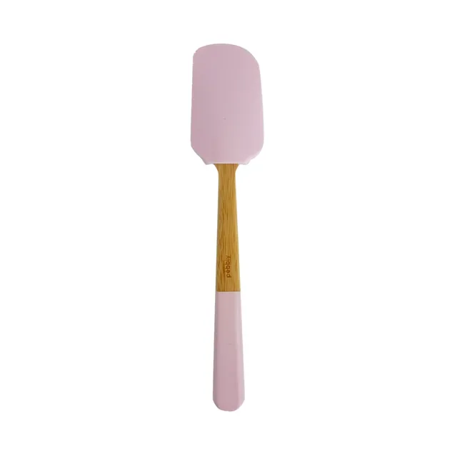pebbly-spatule-en-silicone-et-bambou-25-cm-rose-poudr image 1