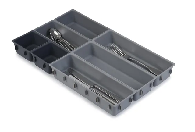 joseph-joseph-blox-ensemble-de-7-compartiments-de-rangement-modulaires-gris image 1