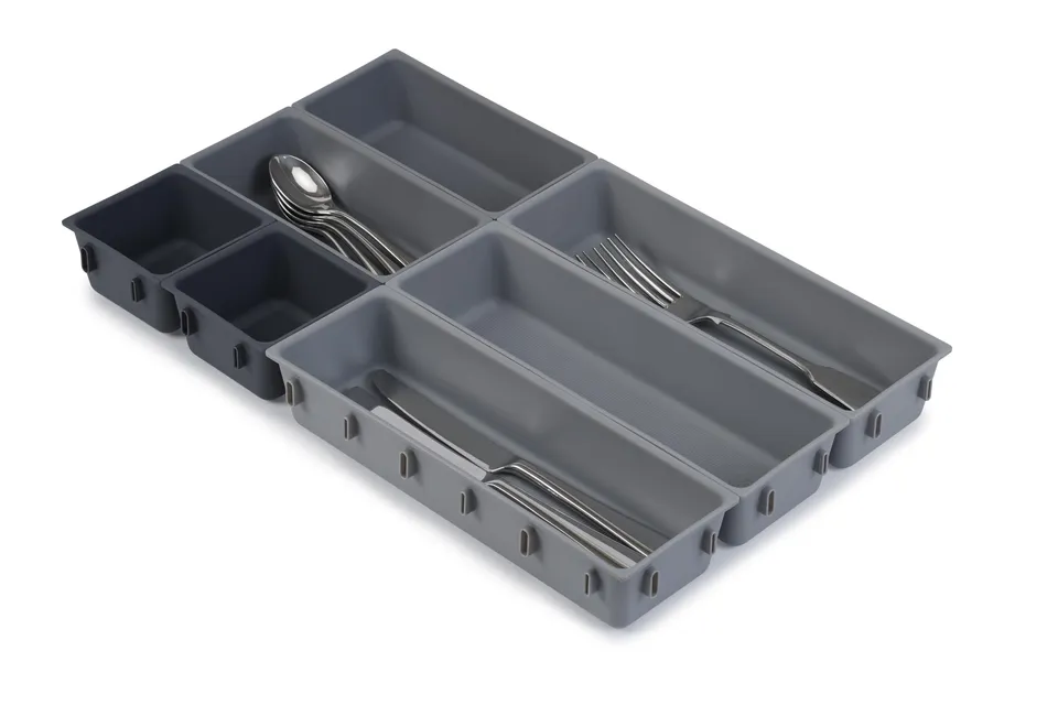joseph-joseph-blox-ensemble-de-7-compartiments-de-rangement-modulaires-gris image 1