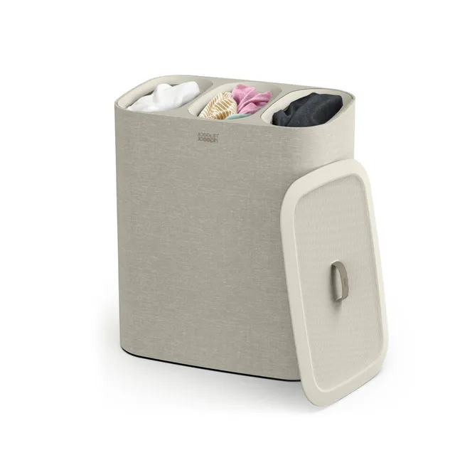 joseph-joseph-tota-trio-panier-linge-90l-avec-3-sacs-amovibles-beige-s-paration- image 1