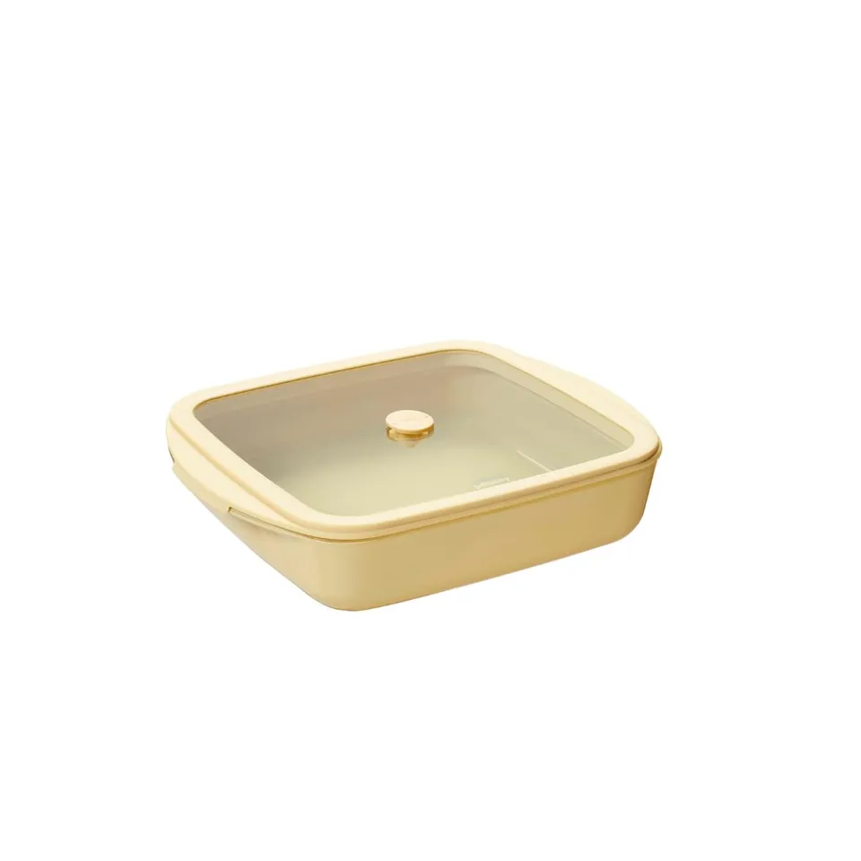 pebbly-plat-four-carr-en-verre-1-6-l-avec-couvercle-en-verre-rouge-grenat image 1