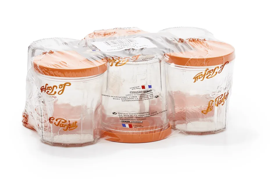 le-parfait-lot-de-6-pots-confiture-avec-couvercles-plastique image 1