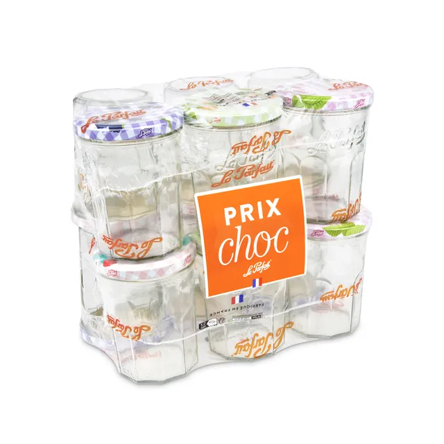 lot-de-12-bocaux-confiture-le-parfait-385-ml-verre-et-bouchons image 1