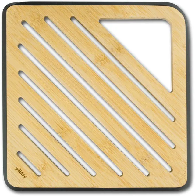 pebbly-dessous-de-plat-en-bambou-et-noir-20x20-cm-protection-de-table image 1