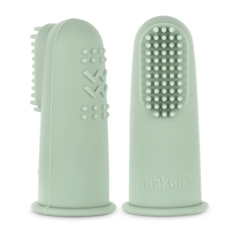 haakaa-brosse-dents-doigtier-en-silicone-lot-de-2 image 1