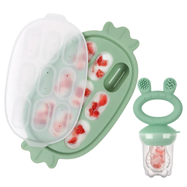 ensemble-t-tine-de-d-gustation-en-silicone-et-plateau-nibble-tray-haakaa image 1