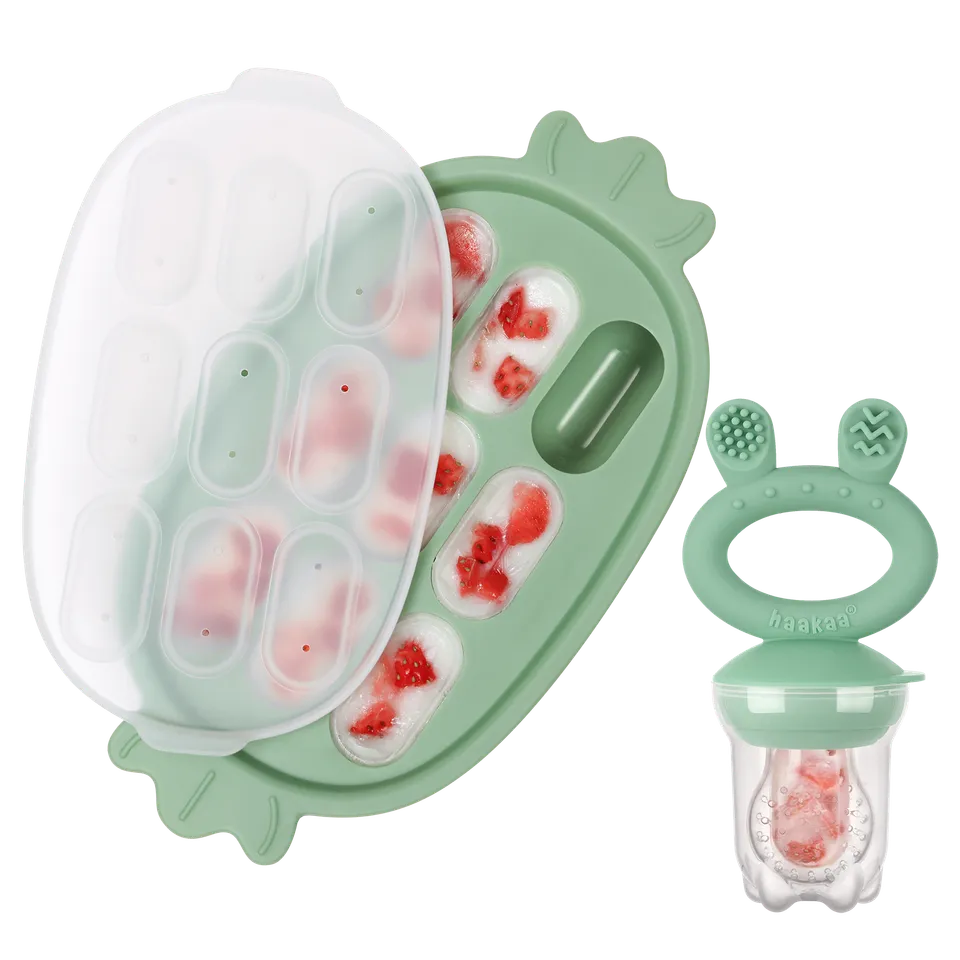 ensemble-t-tine-de-d-gustation-en-silicone-et-plateau-nibble-tray-haakaa image 1