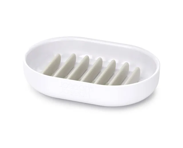 joseph-joseph-duo-porte-savon-gouttage-rapide-avec-support-amovible-blanc image 1