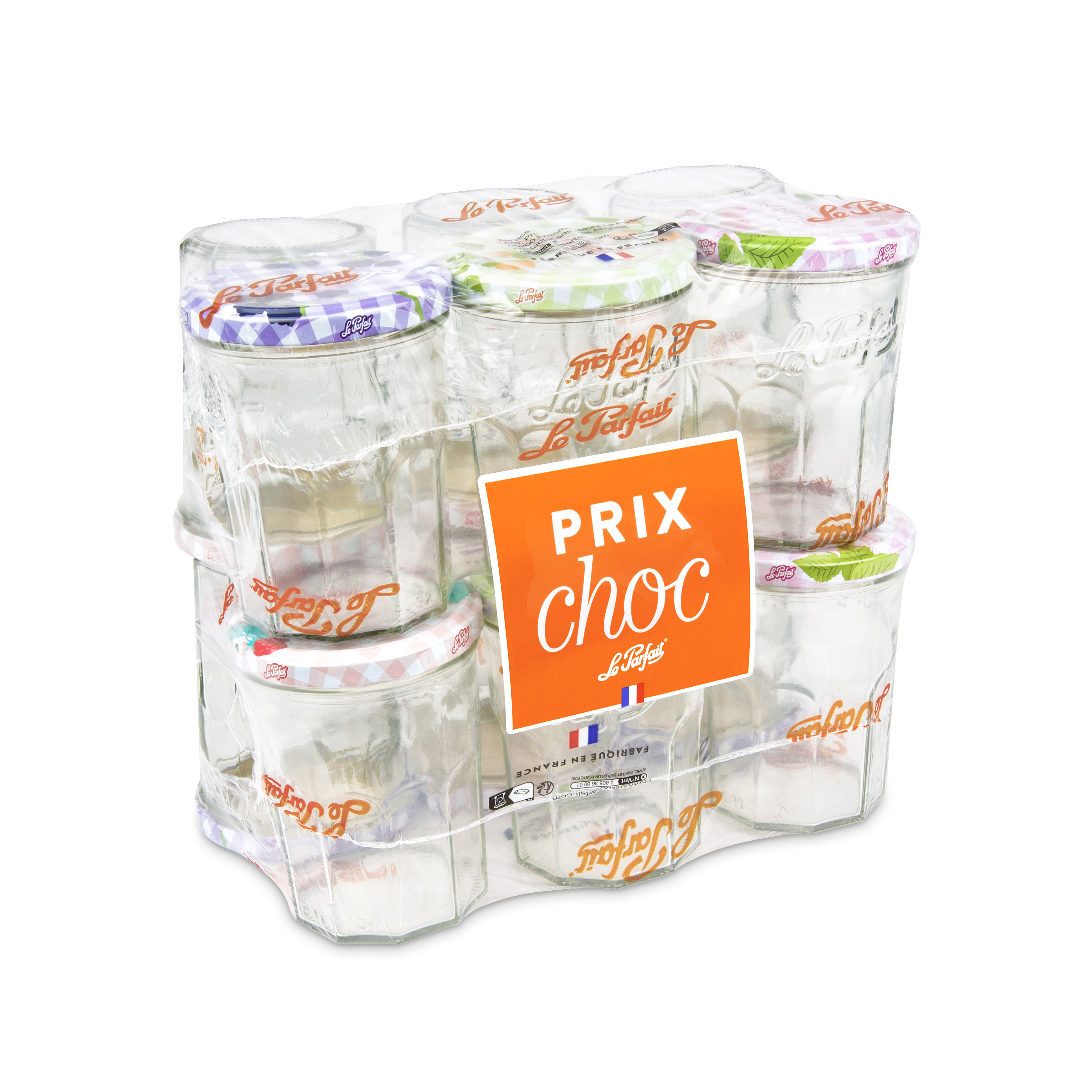 lot-de-12-bocaux-confiture-le-parfait-385-ml-verre-et-bouchons image 1