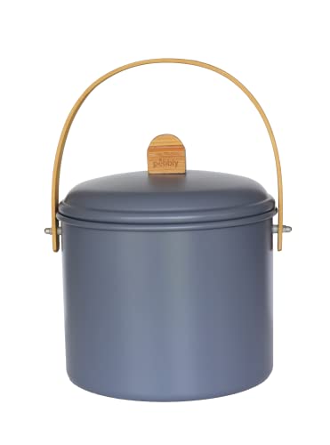 seau-compost-d-int-rieur-pebbly-en-acier-et-bambou-7-l-filtre-charbon-inclus-gri image 4