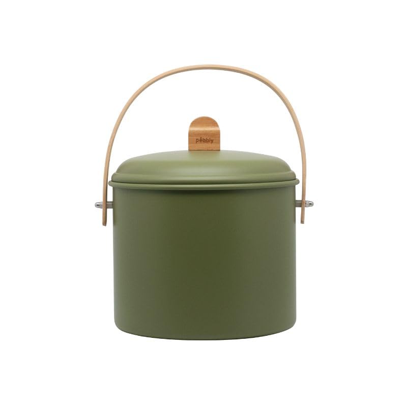 seau-compost-d-int-rieur-pebbly-en-acier-et-bambou-7-l-avec-filtre-charbon-vert- image 1
