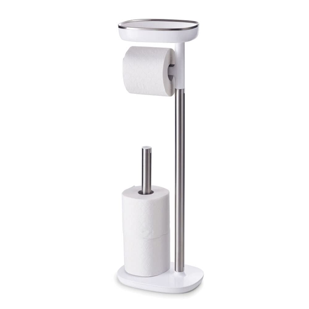 joseph-joseph-easystore-porte-rouleau-de-papier-toilette-sur-pied-inox-avec-tag- image 1