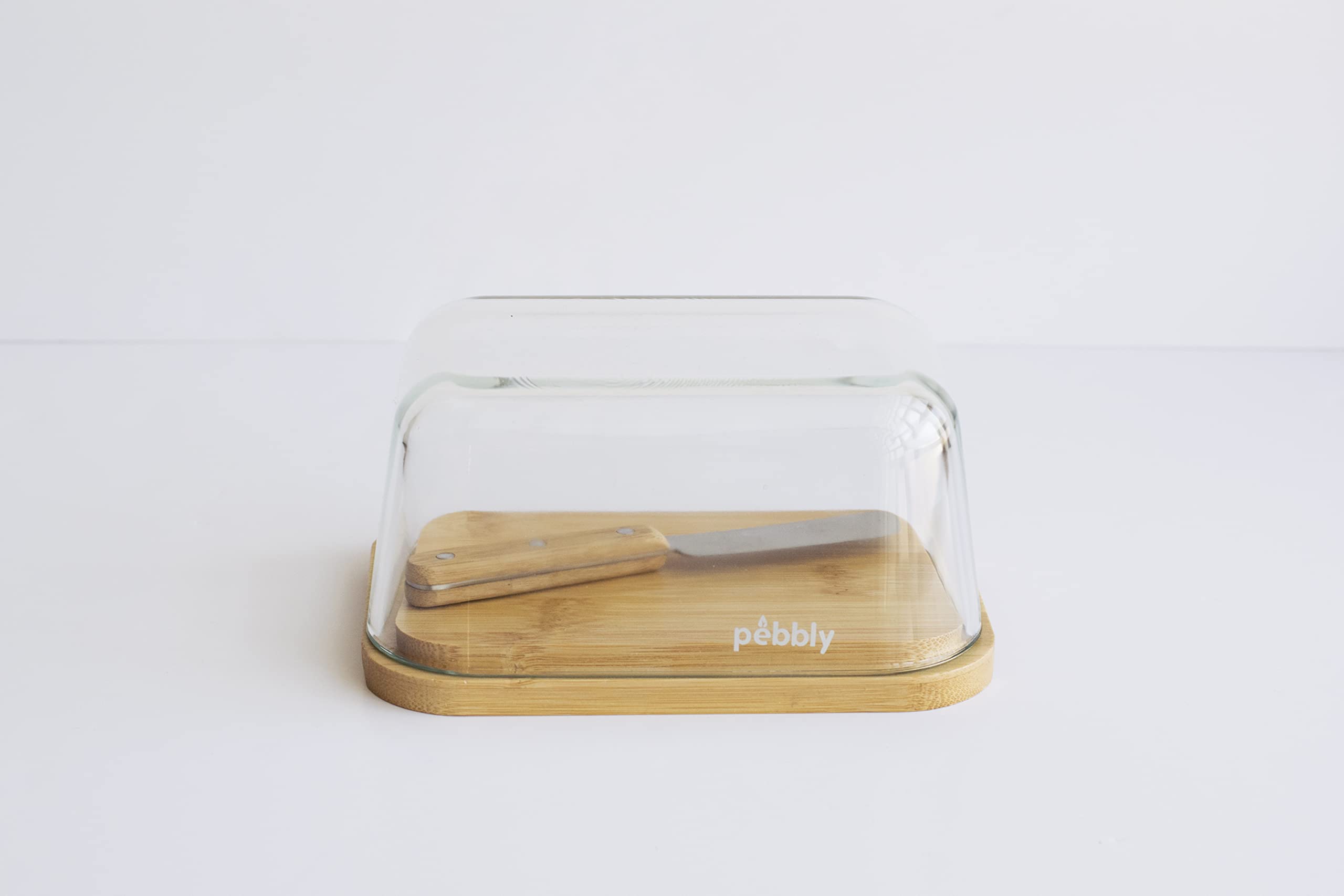 pebbly-beurrier-en-verre-et-bambou-avec-couteau-beurre-conservation-optimale-pou image 5