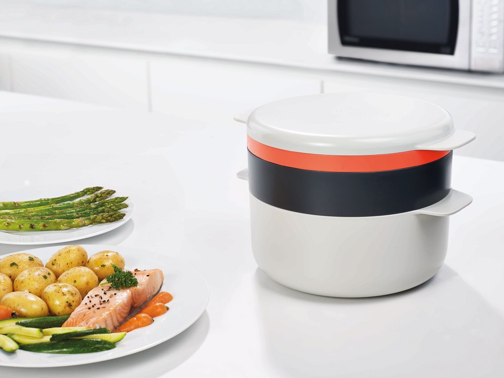 joseph-joseph-m-cuisine-set-de-cuisson-micro-ondes-empilable-4-pi-ces-blanc-oran image 2