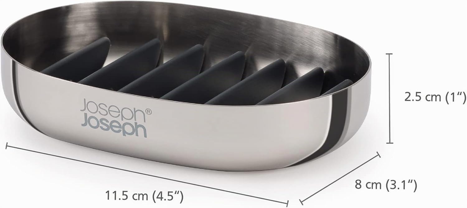 joseph-joseph-easystore-luxe-porte-savon-en-acier-inoxydable-avec-gouttoir image 4