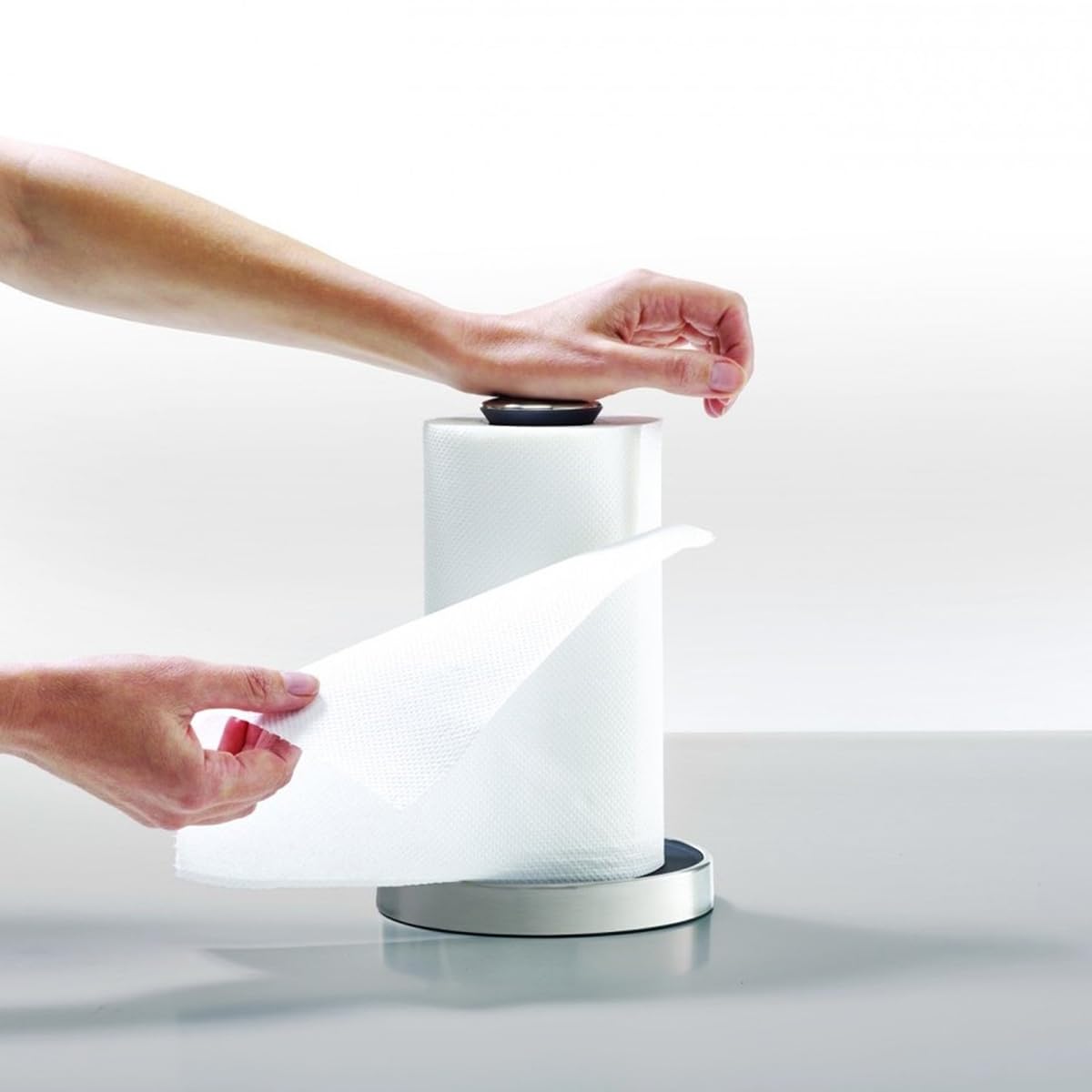 joseph-joseph-push-tear-porte-rouleau-de-cuisine-sur-pied-gris-fonc image 3