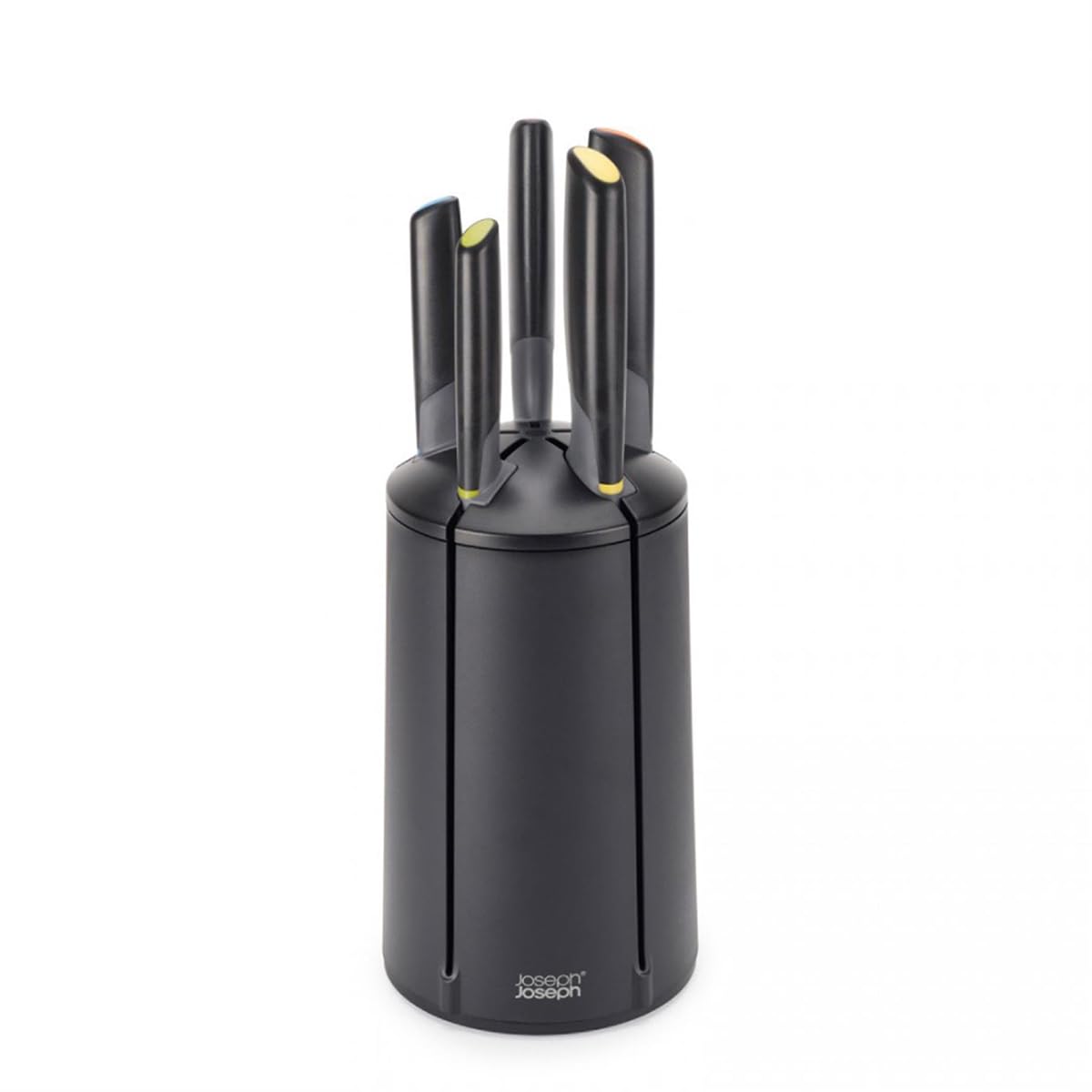 joseph-joseph-elevate-set-de-5-couteaux-avec-bloc-rotatif-carousel-lames-en-acie image 1