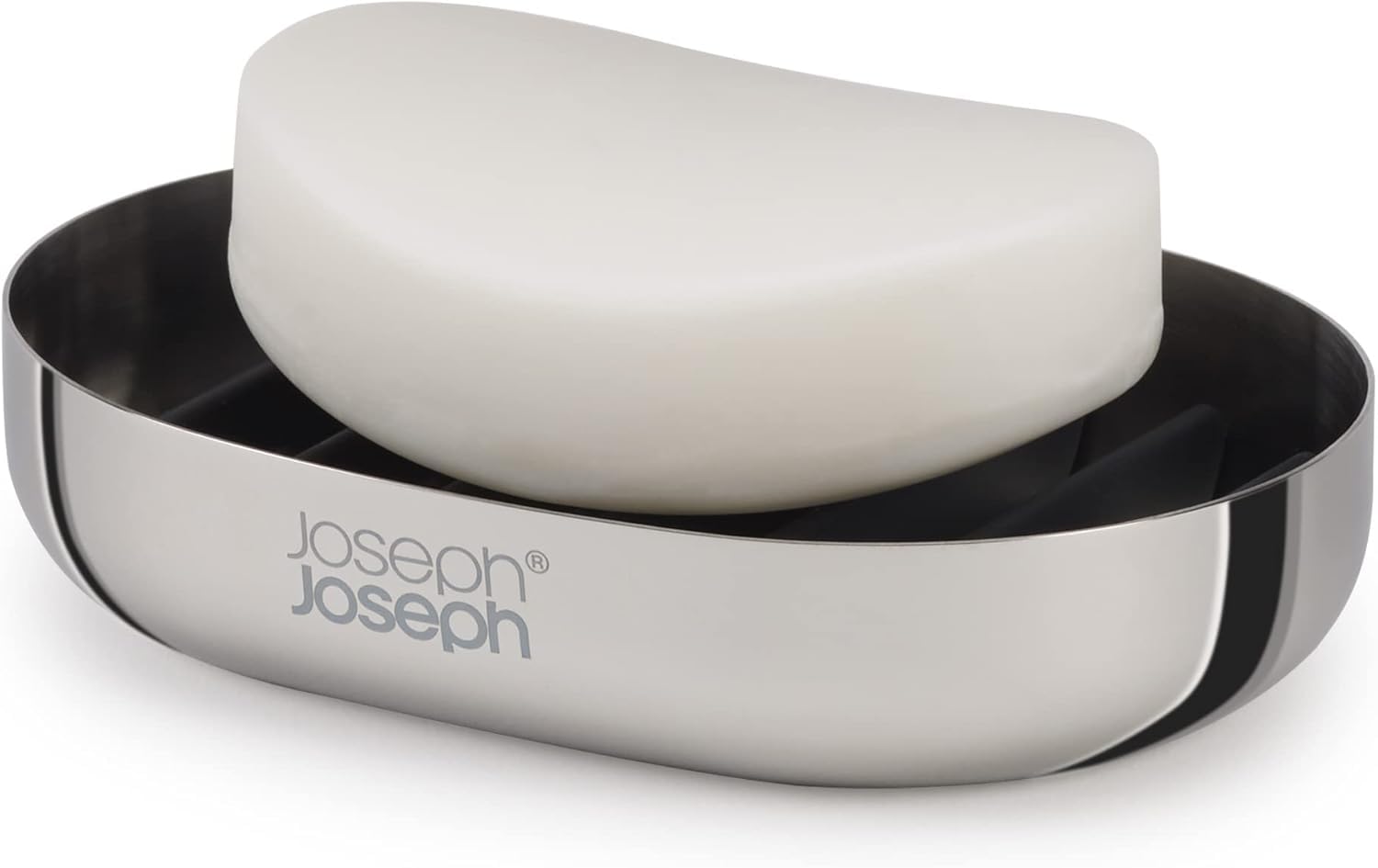 joseph-joseph-easystore-luxe-porte-savon-en-acier-inoxydable-avec-gouttoir image 1