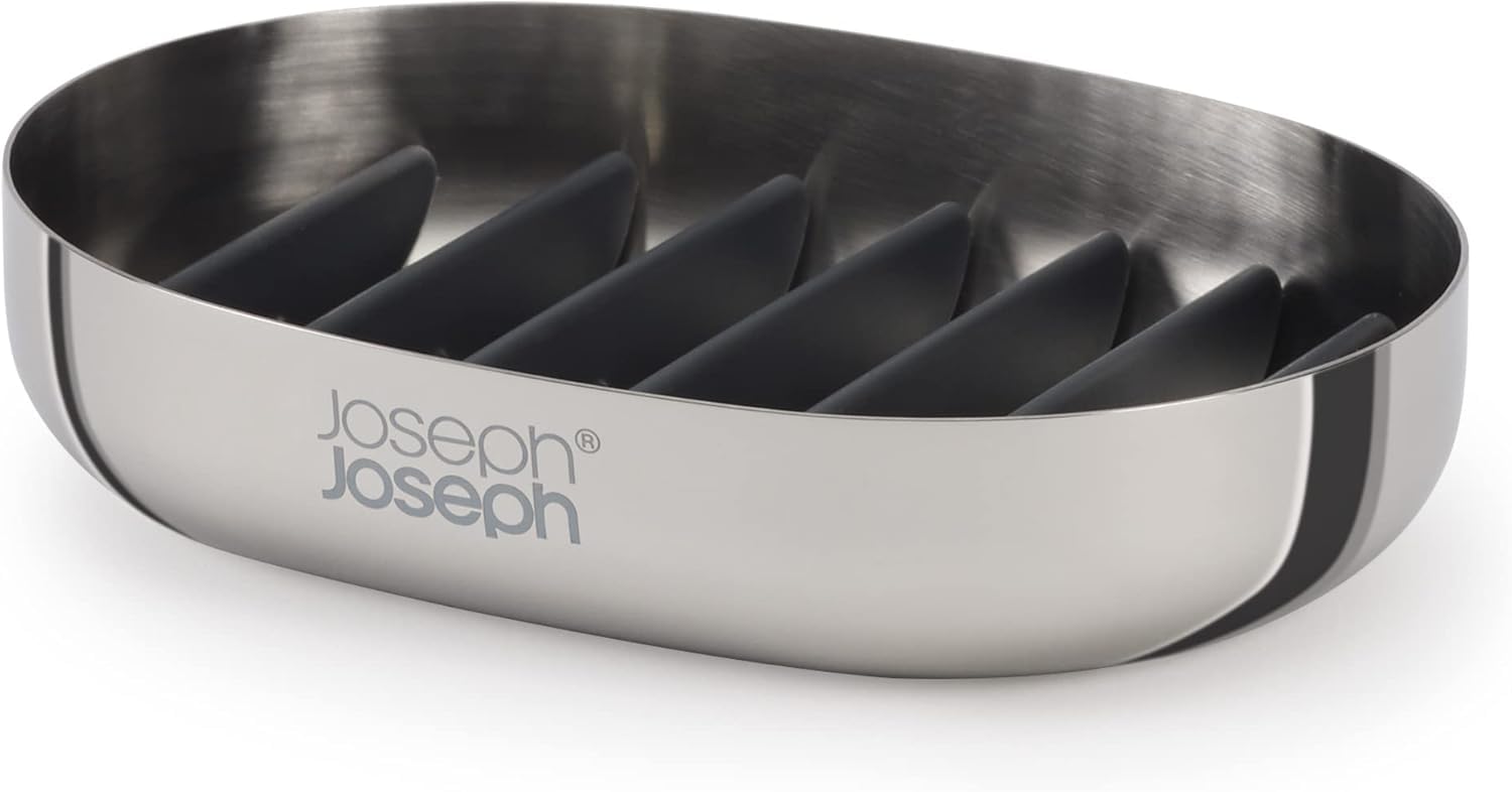 joseph-joseph-easystore-luxe-porte-savon-en-acier-inoxydable-avec-gouttoir image 2