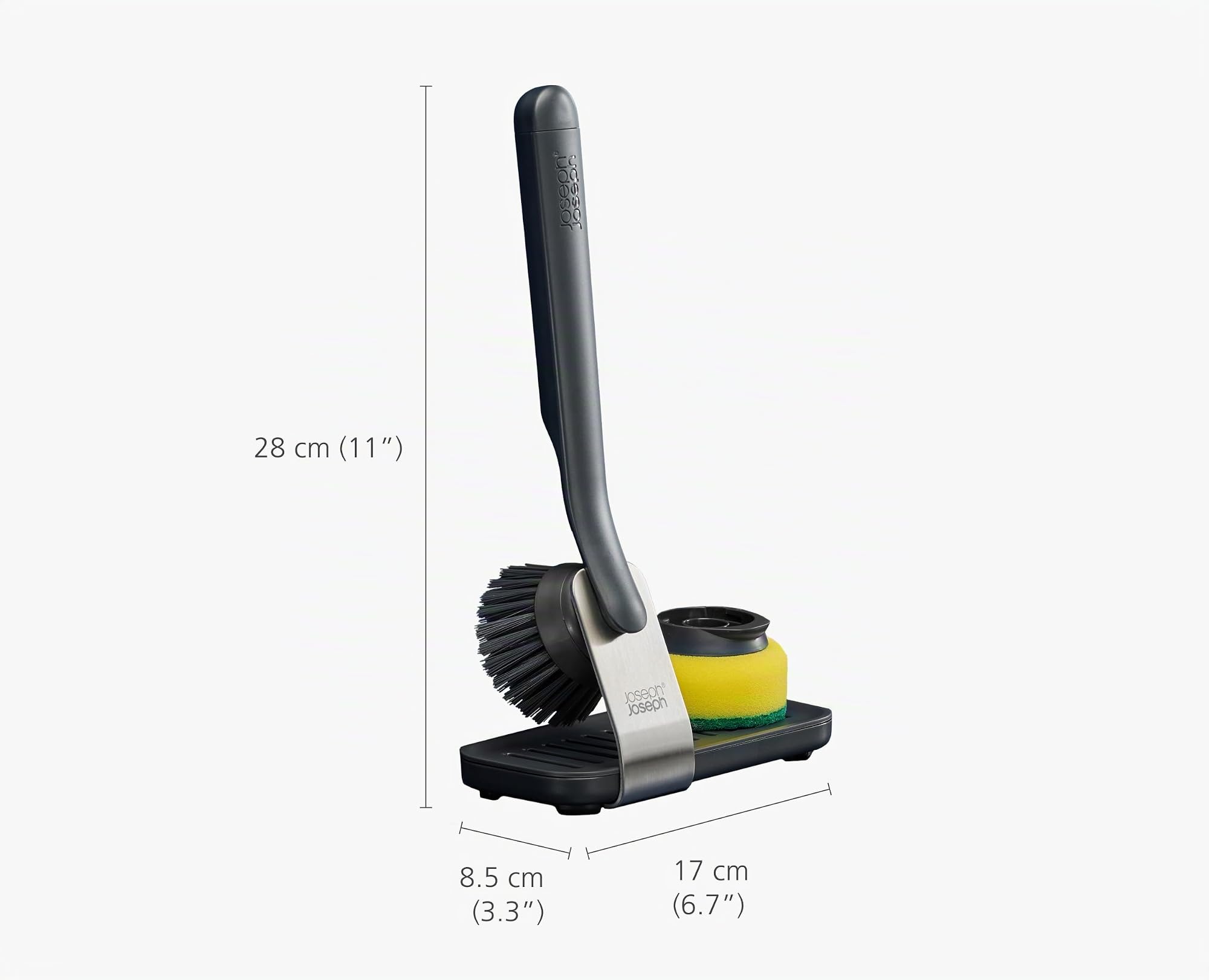 joseph-joseph-sinktech-set-brosse-vaisselle-et-ponge-avec-support-en-acier-inoxy image 3
