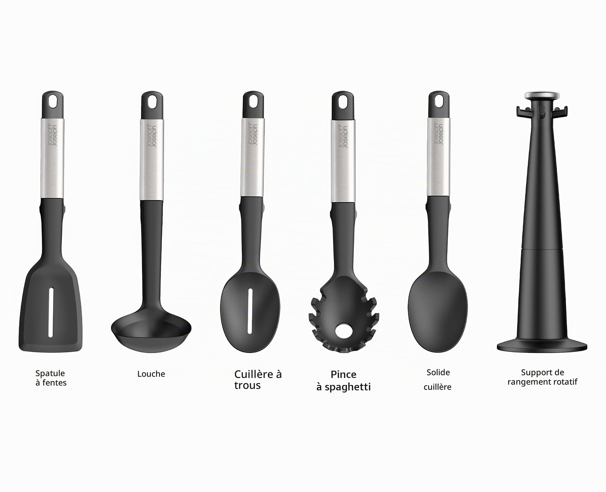 joseph-joseph-elevate-ensemble-d-ustensiles-de-cuisine-5-pi-ces-avec-support-rot image 2
