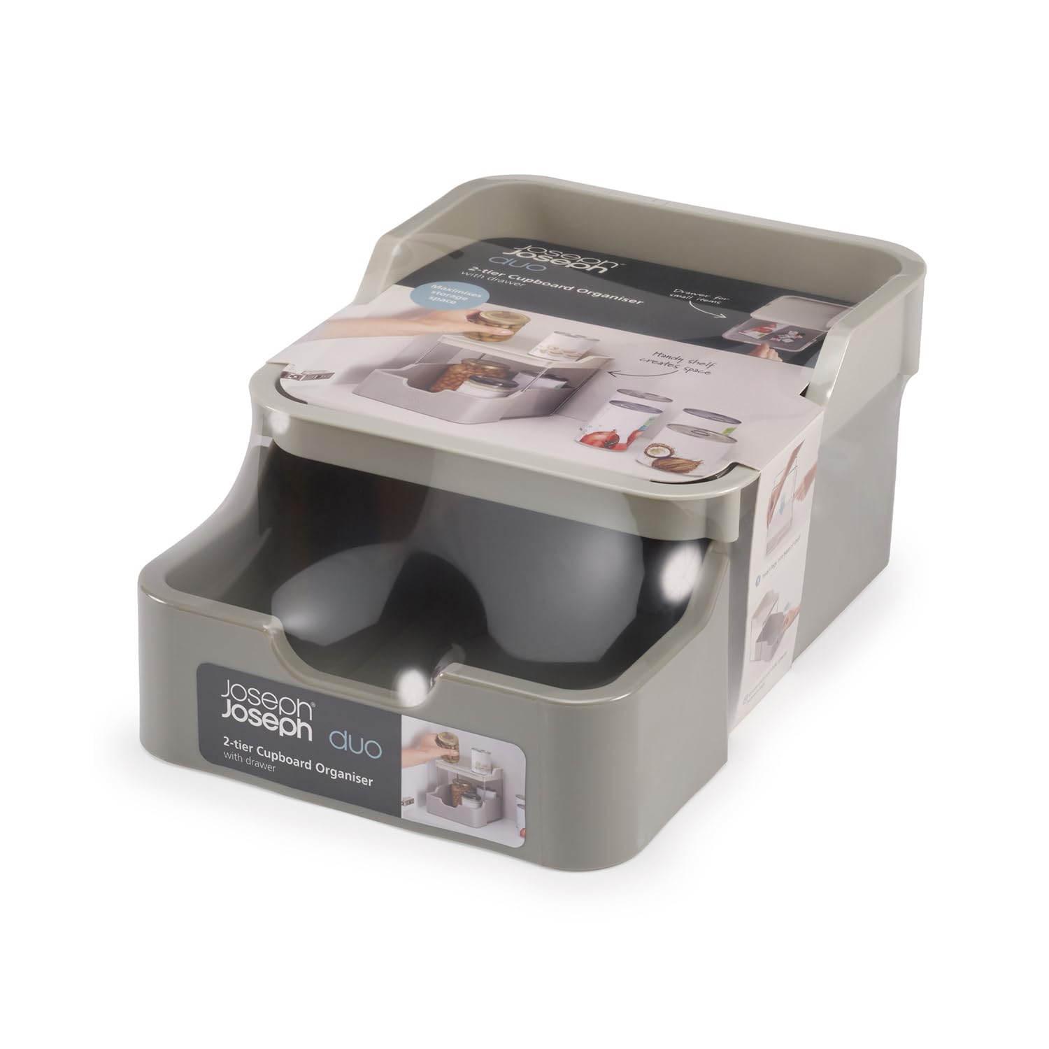 joseph-joseph-duo-organisateur-d-armoire-2-niveaux-avec-tiroir-pour-pices-et-pet image 7
