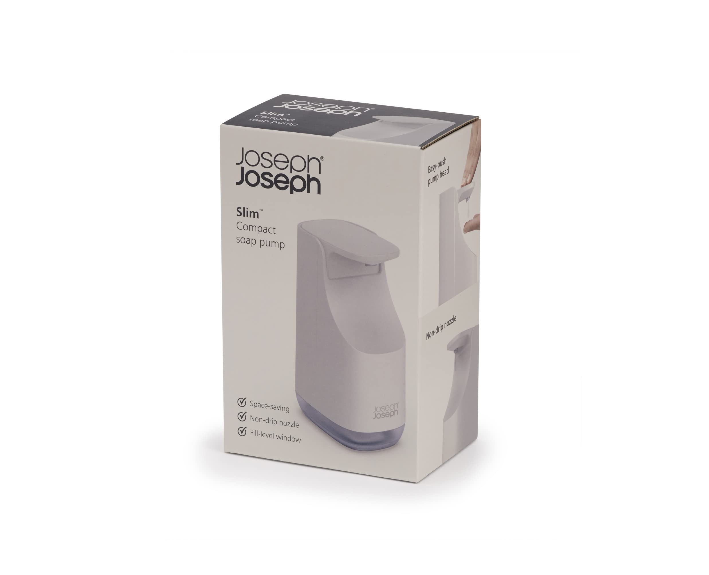 joseph-joseph-distributeur-de-savon-compact-anti-goutte-rechargeable-cru-beige image 3