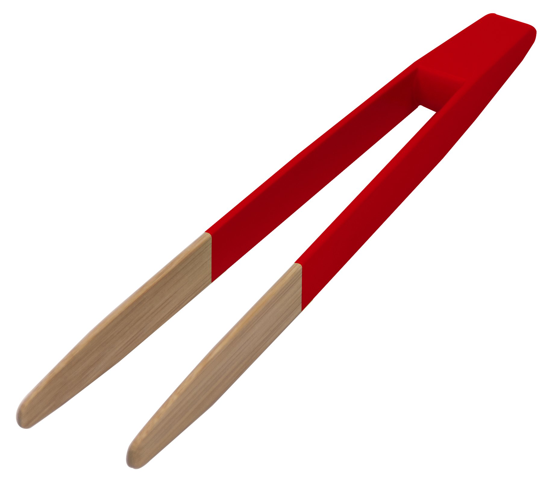 pebbly-pince-toast-aimant-e-en-bambou-naturel-avec-branches-fines-24-cm-rouge image 4