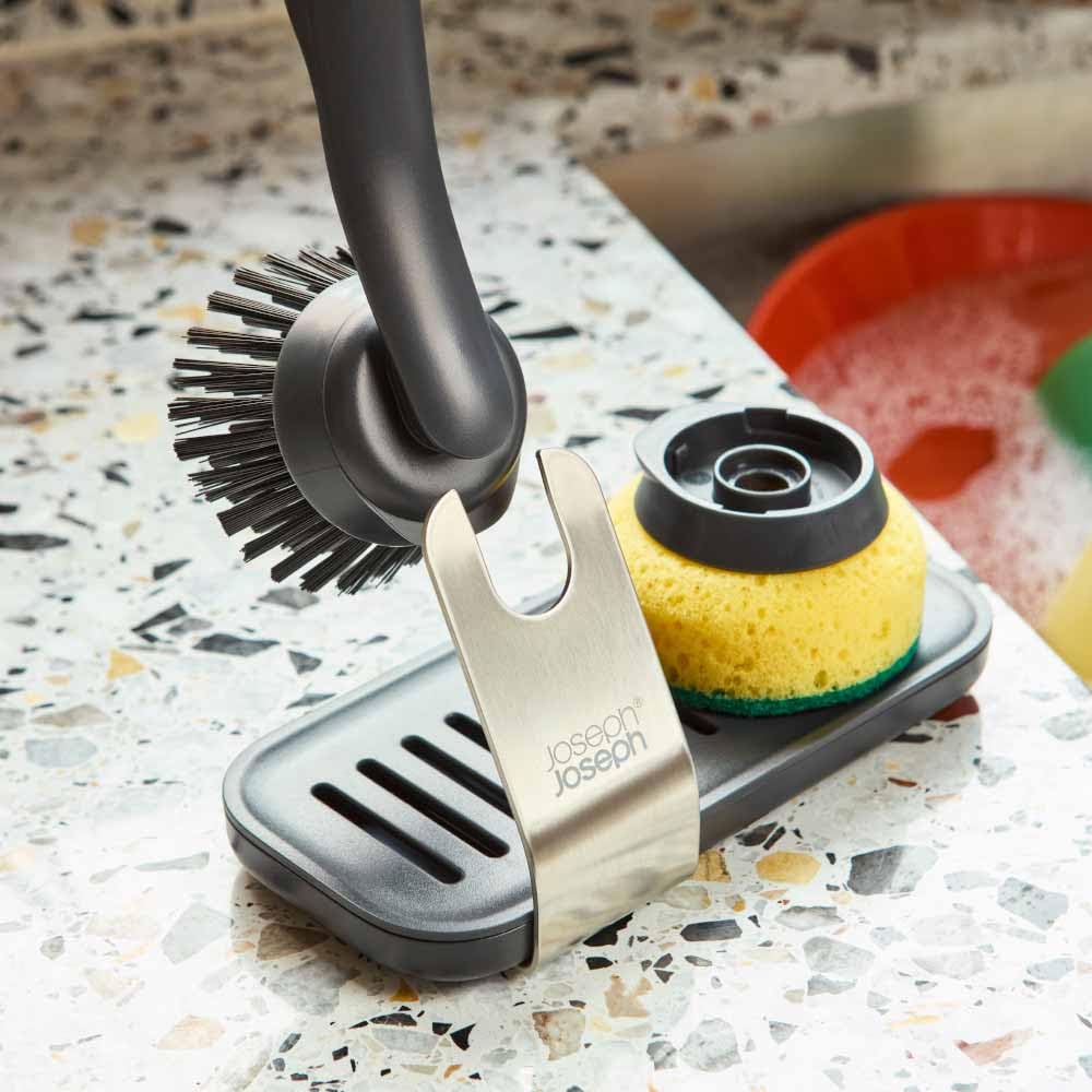 joseph-joseph-sinktech-set-brosse-vaisselle-et-ponge-avec-support-en-acier-inoxy image 5