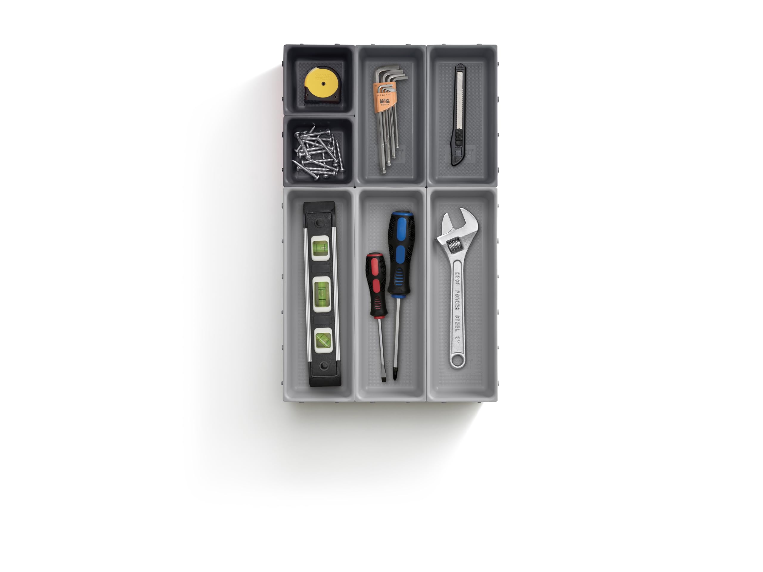 joseph-joseph-blox-ensemble-de-7-compartiments-de-rangement-modulaires-gris image 2