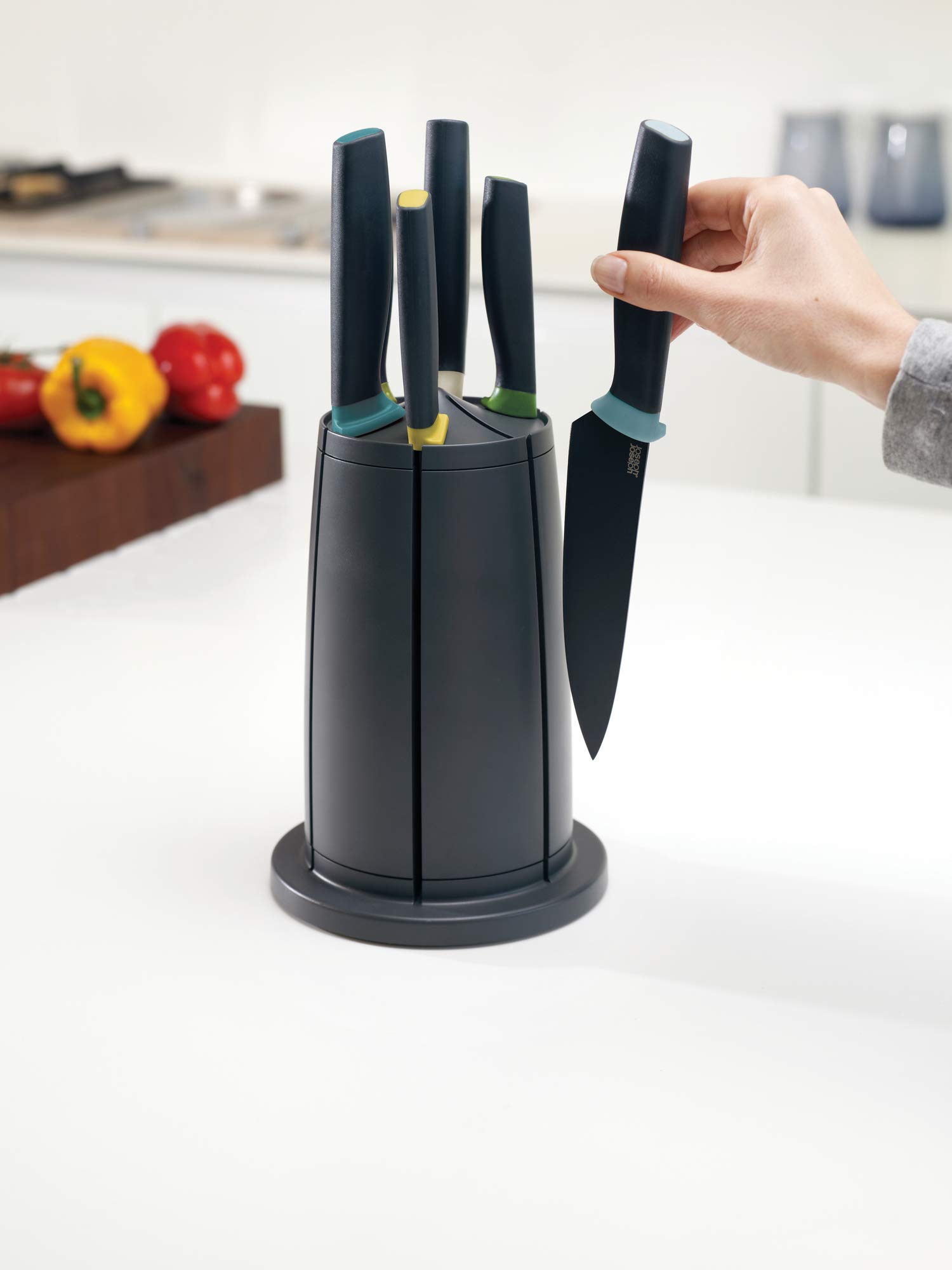 joseph-joseph-elevate-ensemble-de-couteaux-5-pi-ces-avec-bloc-rotatif-acier-inox image 4