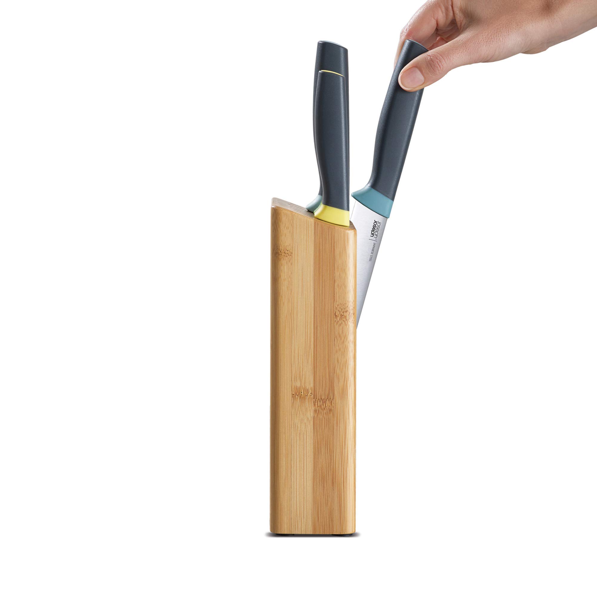 joseph-joseph-elevate-lot-de-5-couteaux-de-cuisine-avec-bloc-en-bambou-acier-jap image 2