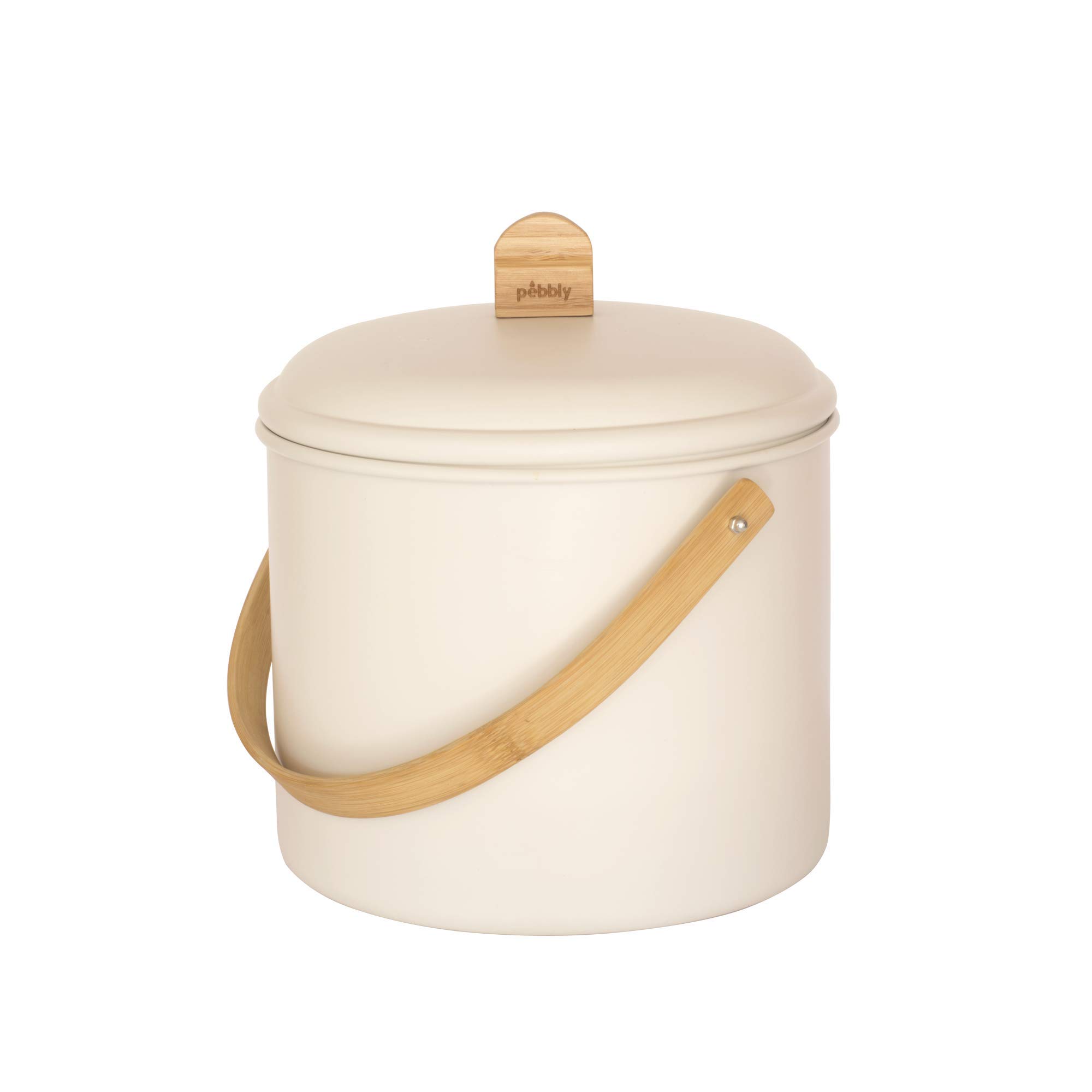 pebbly-seau-compost-d-int-rieur-en-m-tal-7-l-avec-anse-bambou-et-filtre-charbon- image 5