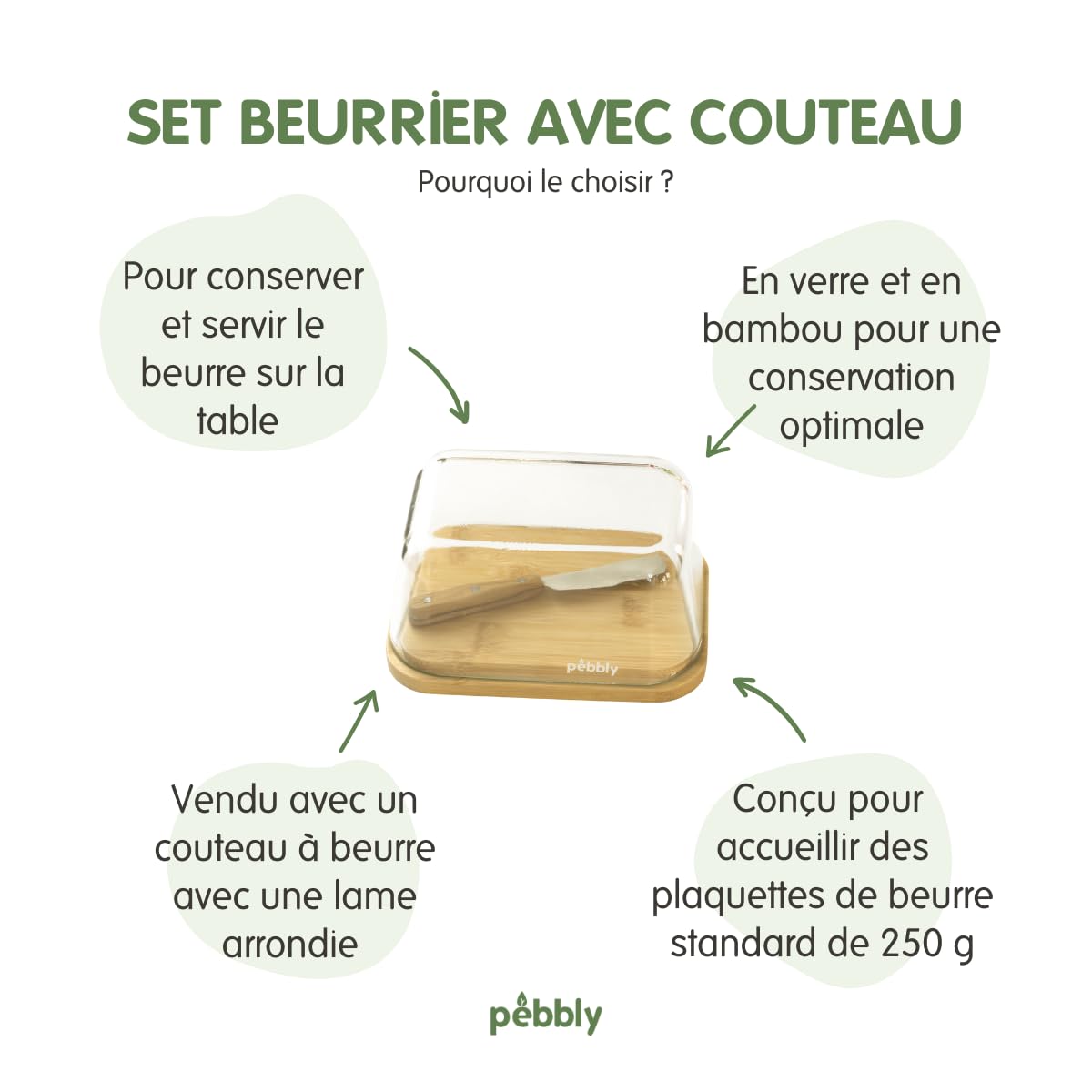 pebbly-beurrier-en-verre-et-bambou-avec-couteau-beurre-conservation-optimale-pou image 2