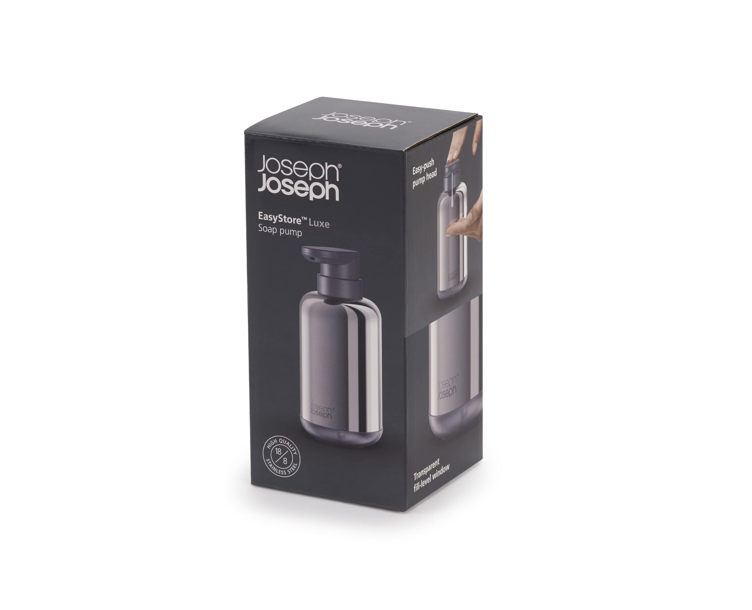 joseph-joseph-easystore-pompe-savon-luxe-en-acier-inoxydable-300-ml-base-antid-r image 3