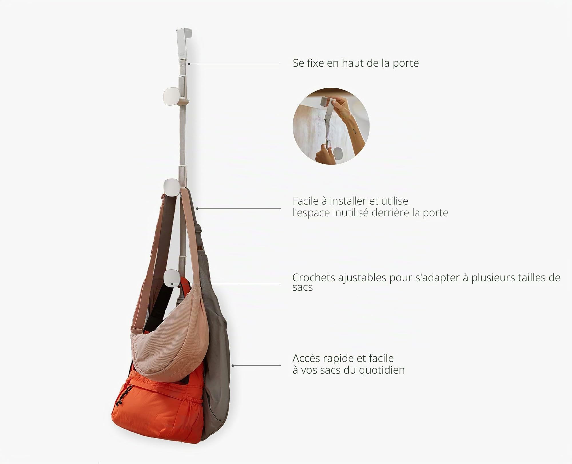 joseph-joseph-orderly-organisateur-de-sacs-main-suspendu-pour-porte-sangle-avec- image 5