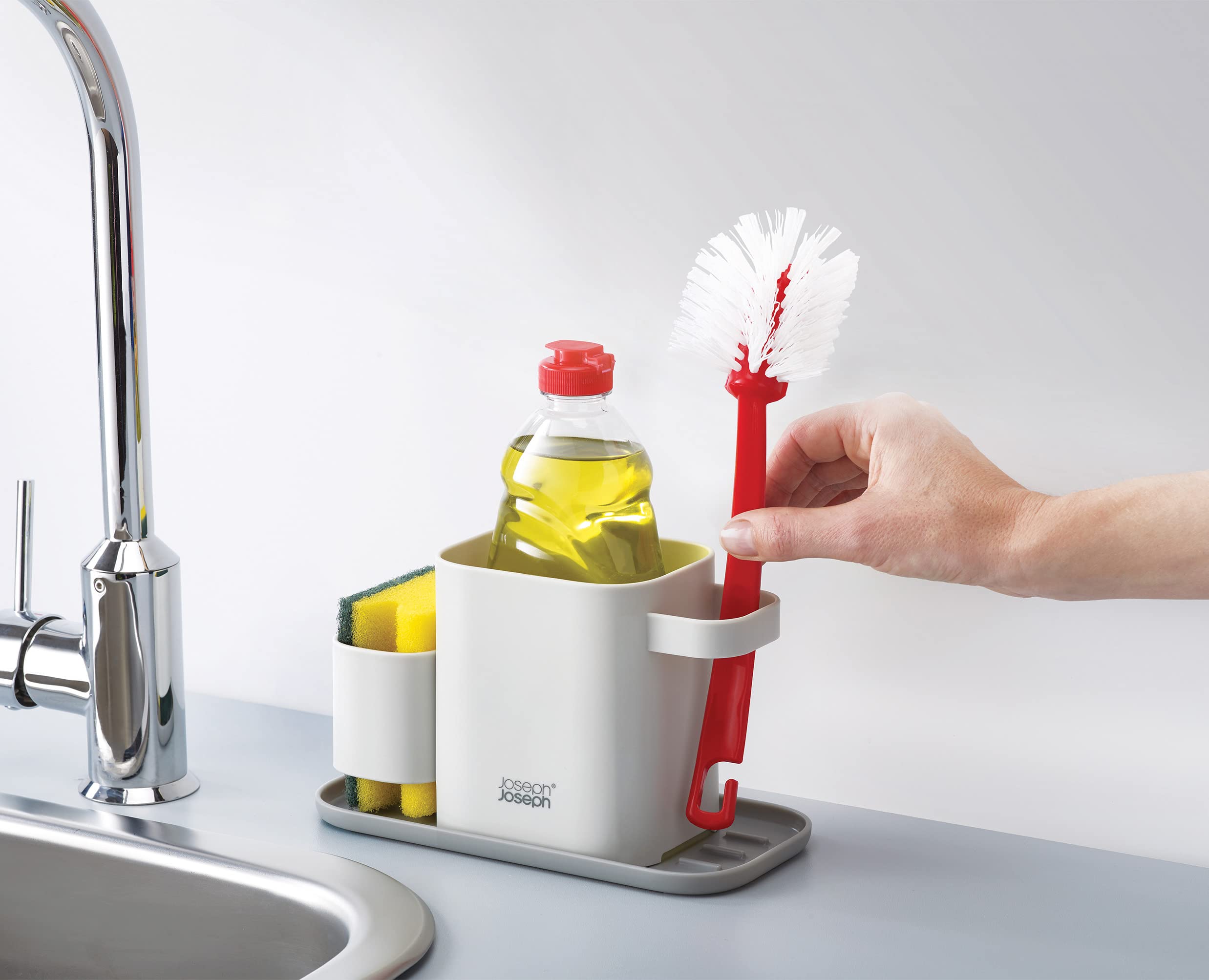 joseph-joseph-duo-sink-tidy-organisateur-d-vier-3-en-1-avec-porte-ponge-gris image 5