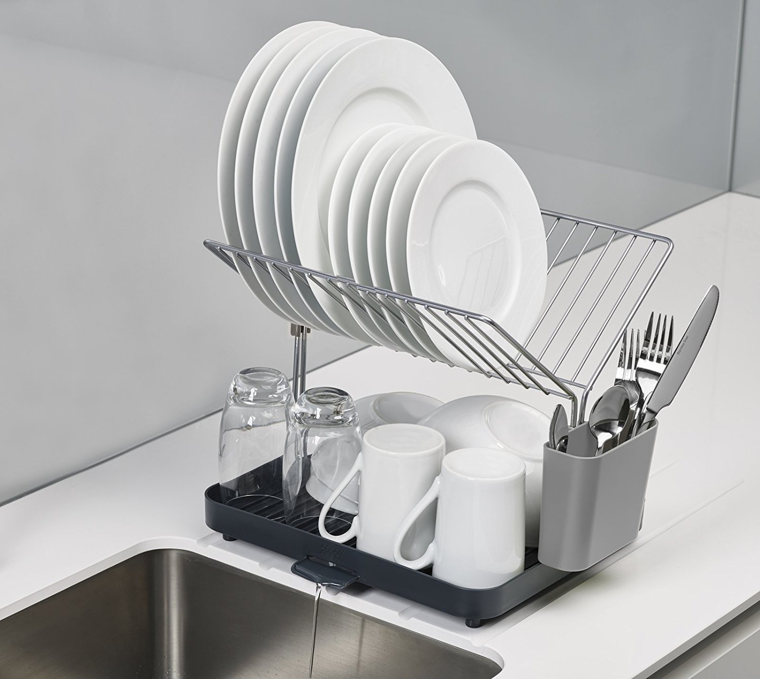 joseph-joseph-y-rack-gouttoir-vaisselle-2-niveaux-gris-grande-capacit-pour-casse image 2