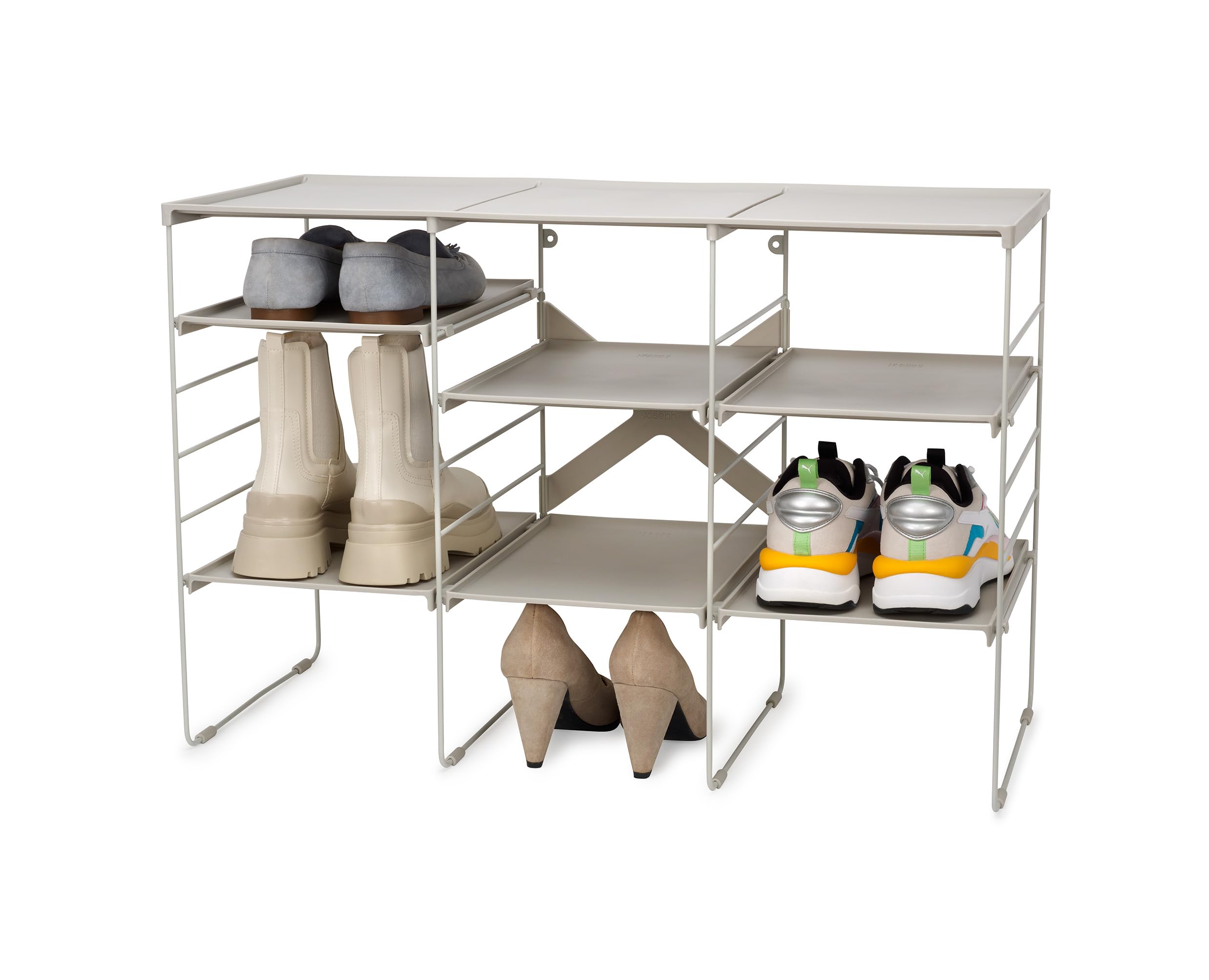 joseph-joseph-level-rangement-chaussures-12-paires-4-niveaux-r-glables-cadre-en- image 1